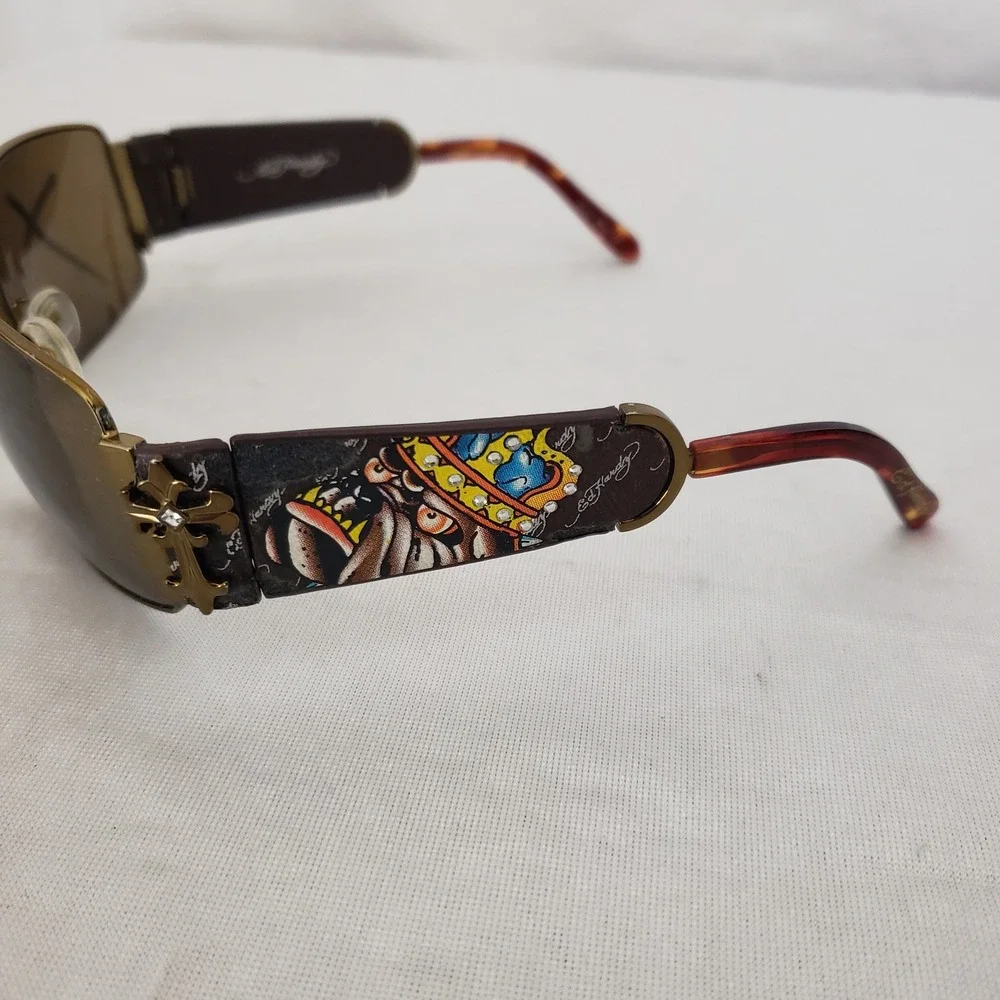 Y2K Ed Hardy EHS017 King of Beasts Sunglasses w/ Case 63-13 120‎ FRAMES ONLY